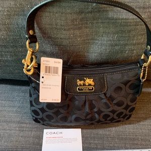Coach Black and Gold Tone Madison Purse